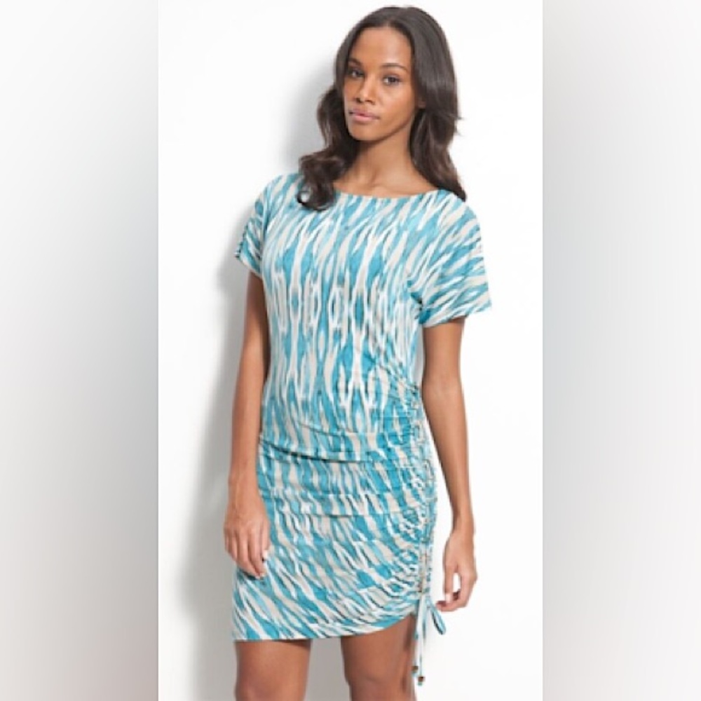 Michael Kors Blue and Cream Patterned Dress